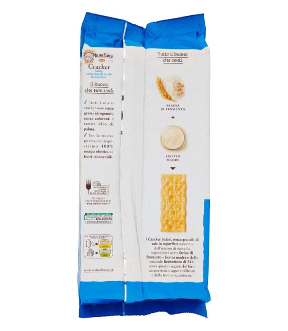 Cracker Salati Senza Granelli di Sale *20 Porzioni* - MULINO Bianco - 500gr  (1)