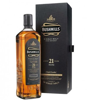 BUSHMILLS IERSE WHISKY SINGLE MALT RARE 21 JAAR CL.70