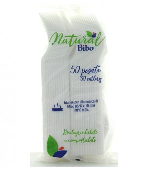 BIBO NATURALS FORCHETTE BIOCOMPOSTABILI 50 PEZZI