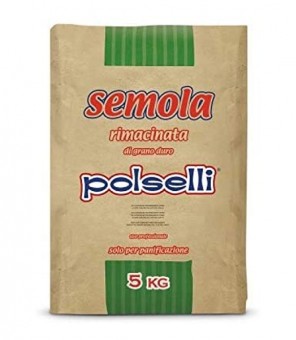 POLSELLI FARINE DE SEMOULE DE BLÉ DUR REMOULÉ 5 KG