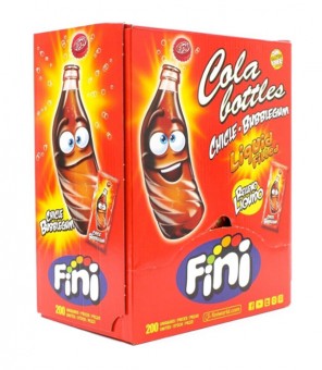 FINI COLA BOUTEILLE BUBBLE GUM REMPLIE 200 PIÈCES