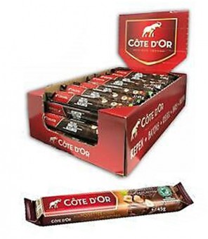 COTE D'OR BARRE DE CHOCOLAT NOIR AUX NOISETTES GR.45 X 32 PIECES