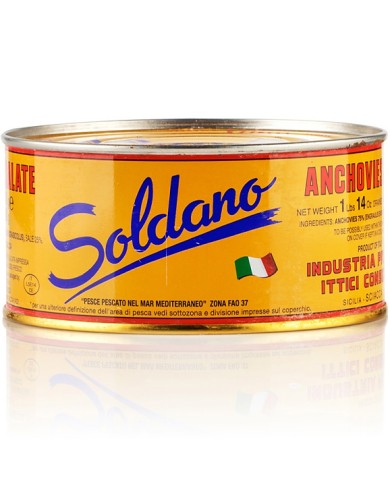 SOLDANO SALTED ANCHOVIES IN TIN GR.850