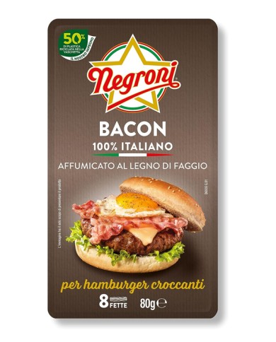 NEGRONI BACON FUMÉ EN TRANCHES GR.80