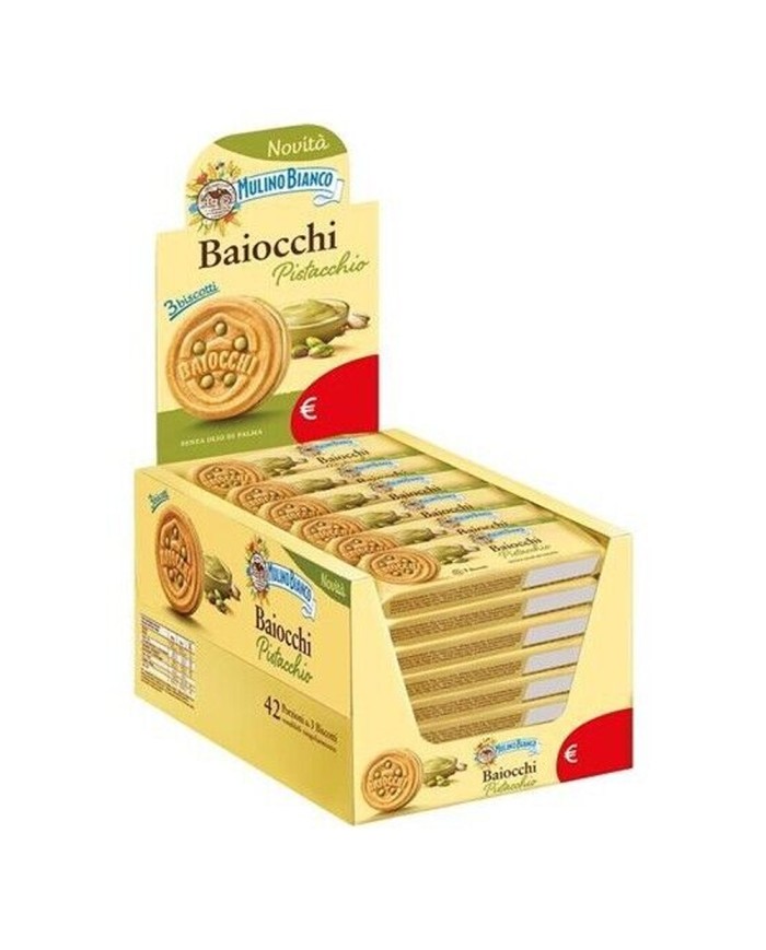 Mulino Bianco Baiocchi Maxi Mix avec boîte de biscuits au cacao et paquet  de biscuits à la pistache 168 g