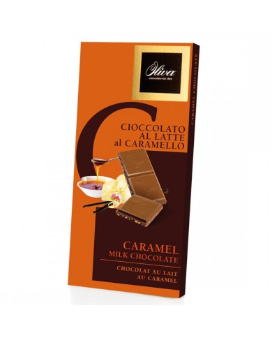 OLIVE MILK CHOCOLATE AND CARAMEL BAR GR.85