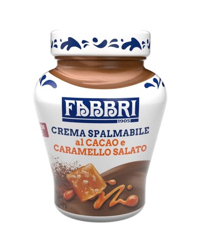 FABBRI CREMA PARA UNTAR CACAO Y CARAMELO CON SAL GR.200