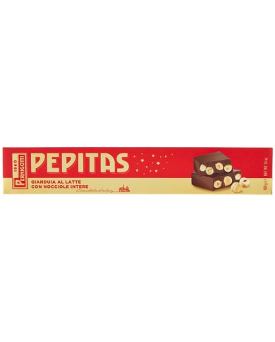 PERNIGOTTI PEPITAS NOUGAT MIT SCHOKOLADEN-GIANDUIA UND HASELNÜSSEN GR.400