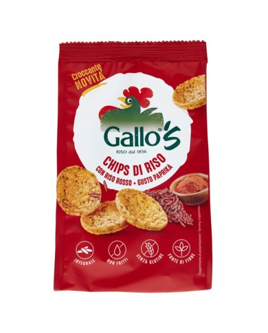 CHIPS DE RIZ ROUGE GALLO SAVEUR PAPRIKA GR.40