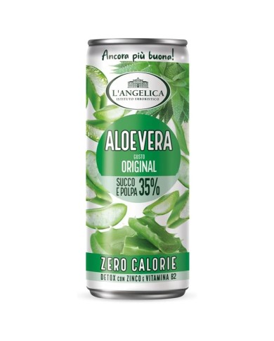 L'ANGELICA ALOEVERA ORIGINAL CERO CALORIAS 240ML X 12 LATAS