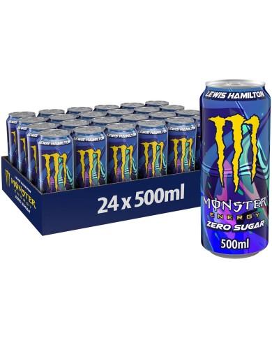 MONSTER ENERGY LEWIS HAMILTON 44 CERO AZÚCAR 500ML X 24 LATAS