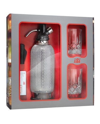 Coffret machine à soda classique ISI avec 2 verres et 10 capsules de soda