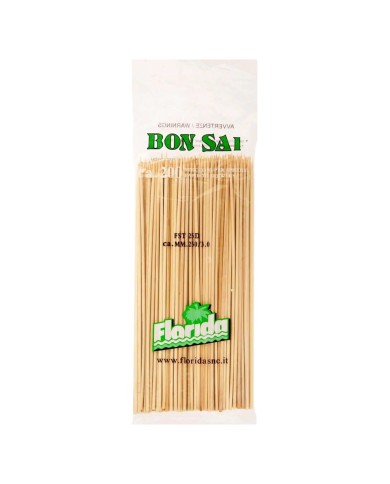 BROCHETAS DE BAMBÚ FLORIDA UNA PUNTA CM. 25 X 200 PIEZAS