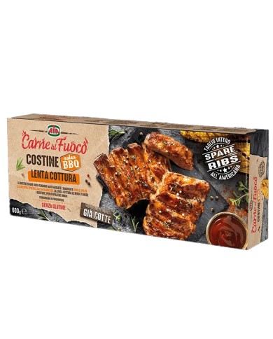 AIA FLÄSKRIBS MED LÅNGKOKAD BARBECUESÅS GR.600