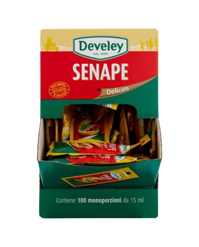 MOSTAZA DELICADA DEVELEY EN SOBRES MONODOSIS GR.15 X 100 PIEZAS