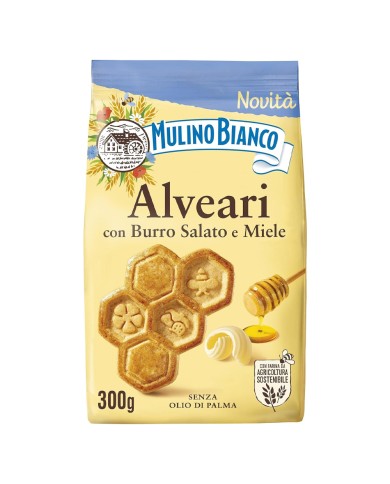 BISZKOPTY MULINO BIANCO ALVEARI Z SOLONYM MASŁEM I MIODEM GR.300