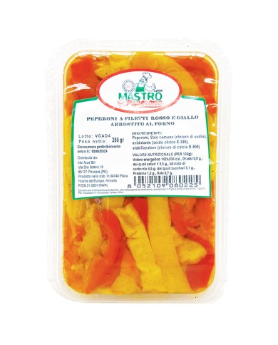 POIVRONS ROUGES ET JAUNES RÔTIS MASTRO EN FILETS GR.350