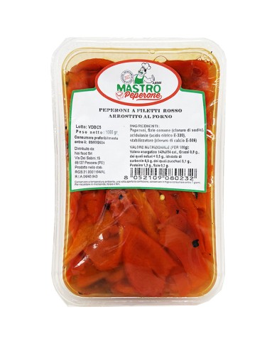 Filets de poivrons rouges rôtis Mastro 1 kg