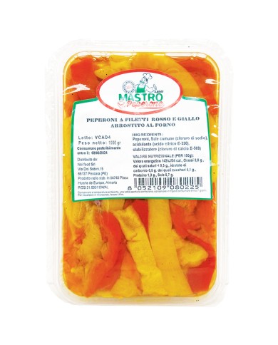 MASTRO GERÖSTETE ROTE UND GELBE PAPRIKA IN FILETS 1 KG