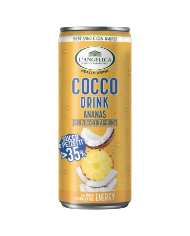 L'ANGELICA BEBIDA DE COCO Y PIÑA LATA SIN AZÚCAR ML.240 X 12 PIEZAS