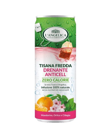 L'ANGELICA TÉ DE HIERBAS DRENANTE FRÍO CERO CALORÍAS LATA DE 240 ML X 12 PIEZAS