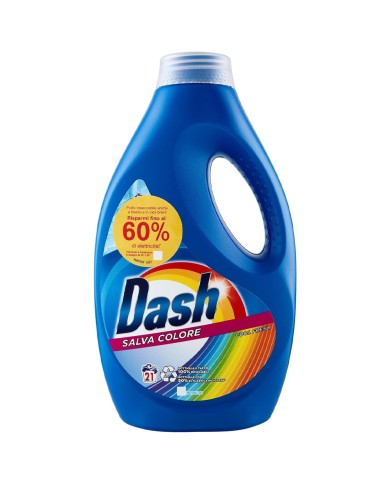 DASH DÉTERGENT LIQUIDE POUR MACHINE À LAVER ÉCONOMISEUR DE COULEUR 21 LAVAGES 1050 ML