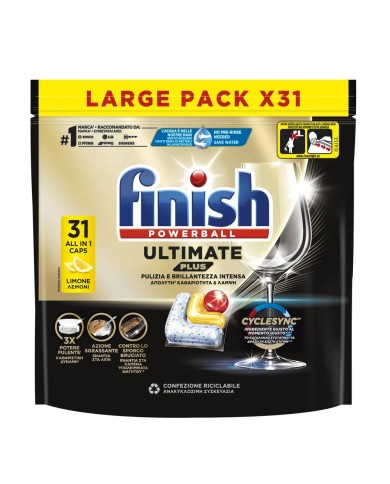 Tabletki FINISH Tabs Ultra Plus Lemon, rozmiar 378,2 x 31 sztuk