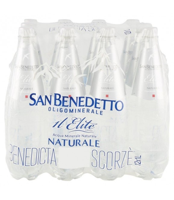 AGUA NATURAL SAN BENEDETTO - 20 BOTELLAS DE VIDRIO DE 500 ML